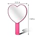 TOPYHL 2PCS Heart-Shaped Makeup Hand Mirror,Travel Handheld Mirror Portable Personal Cosmetic Mirror with Handle (Pink and Rose red)