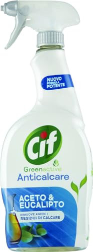 Cif Spray limpiador antical para baño con vinagre y eucalipto, 650 ml, para eliminar residuos de cal y jabón, agentes de limpieza de origen natural, 100% fragancia biodegradable