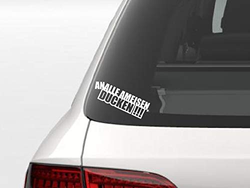 Dinger-Design Pegatinas en Todas Las Hormigas ducken. Adhesivo Decorativo para Tuning (Blanco)