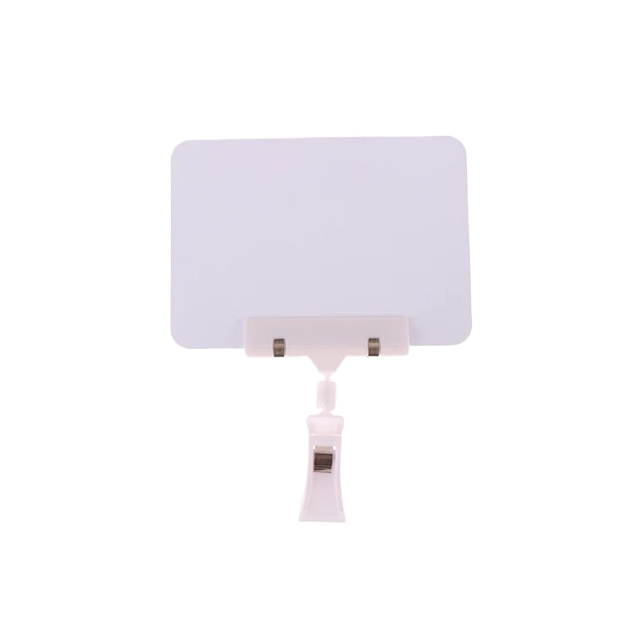 Qvorlth Clip On Sign Holder 20pcs Fruit Price Tag Merchandise Display Wear-resistant Sign Holder Clip Food Advertising PVC Waterproof Whiteboard For Display(A6 white)