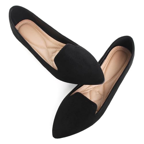 Image of Dear Time Women's Classic Ballets Pointy Toe Flats Comfortable Dress Flats Office Work Shoes