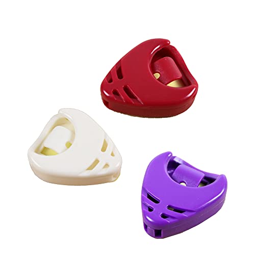 Rayzm Lot de 3 supports en plastique pour médiators de guitare, blanc, rouge et violet - Les Beatles, Paul McCartney, John Lennon, RIngo Starr, George Harrison Rayzm Lot de 3 supports en plastique pour médiators de guitare, blanc, rouge et violet