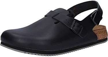 靴 BIRKENSTOCK TOKIO BLACK Birkenstock Tamancos femininos Tokio Super Grip de couro, Preto