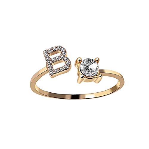 Bague Lettre B Couleur Or Ajustable pour Sublimer votre Style