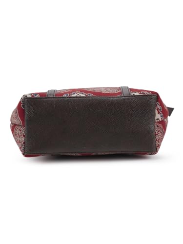 Image of NEPRI Printed Office Tote Bag | Laptop Bag 15.6 inch | Stylish Tote Bags for Office Use | Purse for Women | Vegan Leather & Handblock Printed Fabric Handbag | Daily & Travel Use