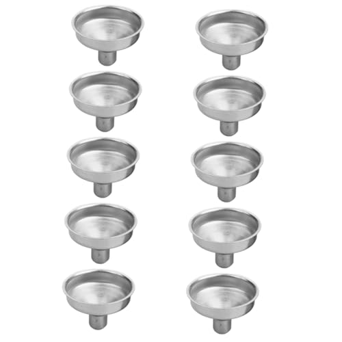 ULTECHNOVO 10 piezas Embudo de Acero Inoxidable Mini para Polvo y Líquidos Multiusos Pequeño Ligero y Portátil para Cocina y Viajes