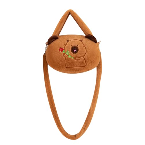 Bolso De Felpa De Carpincho,Bolso De Hombro De Felpa, Bolso de mano de capibara de gran capacidad, Bolsos de moda de la felpa del bolso del animal relleno para las mujeres de las muchachas