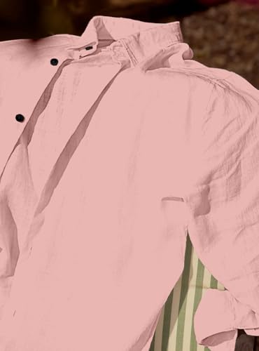 Image of Men's Long Sleeve Linen Shirt, Button Down, Casual Collared, Full Sleeve Shirt