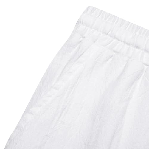 Pantalon en lin homme d'été léger jambe droite décontracté