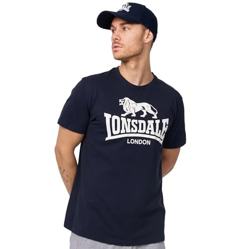 Lonsdale T-Shirt Logo - Camiseta Hombre, Color Azul, Talla XX-Large