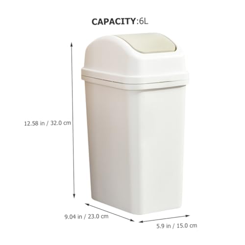 Bote de basura para hogar con tapa basculante color blanco miniatura 4