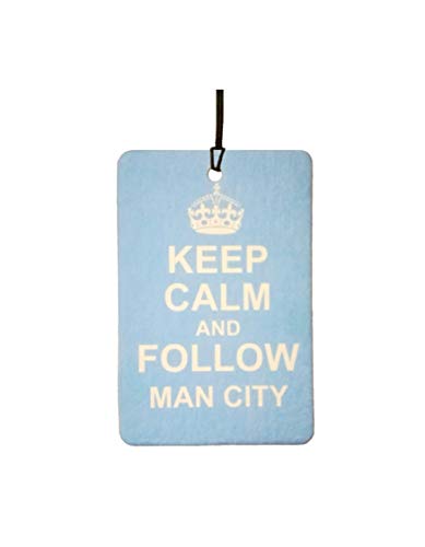 Keep Calm And Follow Man City Car Air Freshener (Fun Birthday/Xmas Christmas Stocking Filler/Secret Santa/Novelty Scented Gift)