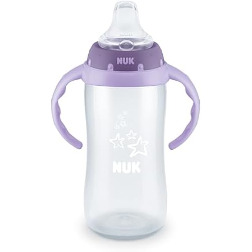 NUK Large Tritan Learner Cup, 10 Oz, Pack of 1, Purple Stars