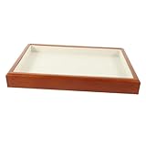 MUELODSIC Bandeja de Madera para Joyas con Forro y Aterciopelado Organizador Multifuncional para Anillos Collares y Pulseras Exhibidor Decorativo para Hogar y Protección de Objetos Valiosos