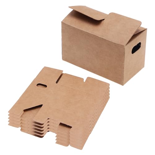 5 minicajas de cartón para mudanza, 8 x 4,4 x 5 cm, modelo de casa de muñecas, caja de cartón portátil, accesorios en miniatura para juegos, colección, mudanza (marrón)