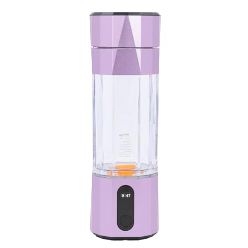 Taidda Botella de Agua de Hidrógeno de Electrólisis Rápida 6000-8000 PPB PEM Tecnología Ionizador Portátil Viaje de Oficina 208ml (Violeta)