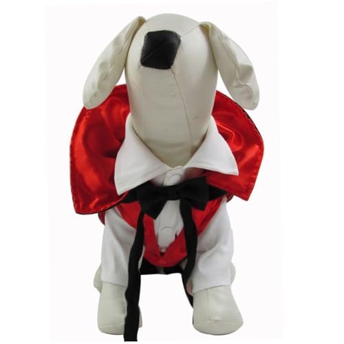 Disfraz de vampiro para perro POPETPOP rojo talla L