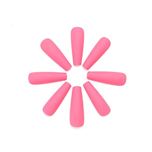 Brishow Sarg Künstliche Nägel Lange Falsche Nägel Pure Farbe Ballerina-Acryl Drücken Sie auf Nägel Nägel aufkleben 24… – Bild 6