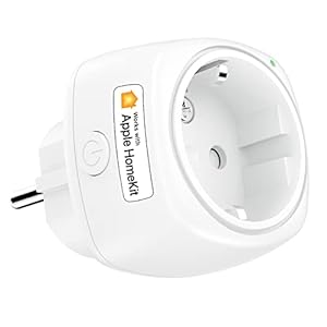 prise connectée mini (type f), prise wifi compatible avec homekit, siri, alexa, google home et smartthings, 10a prise intelligente avec commande vocale, contrôle à distance et fonction de temps