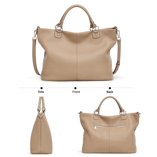 Image of Kattee Women's Soft Genuine Leather Tote Bag, Top Satchel Purses and Handbags