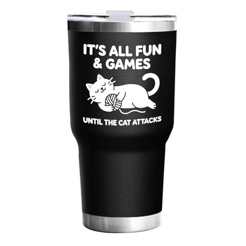 It's All Fun & Games Until The Cat Attacks Tumbler Slim For Teacher Sports