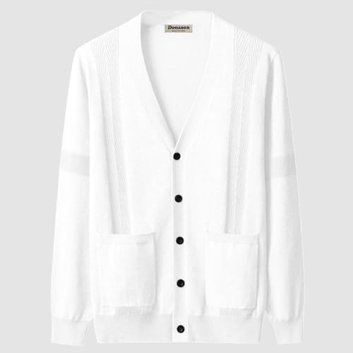Men's Casual Cardigan Sweater Long Sleeve V Neck Button Down Mens Knit Cardigan Sweaters with Pockets4