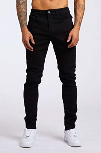 Men Skinny Jeans Mid Waist Stretchy Slim Fit Jeans Classic Light Wash Straight Leg Denim Pants4