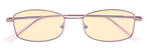 CessBlu UV Blue Light Filter Glasses Bendable Bridge Computer Eyeglasses Women Reading(Pink)+1.5