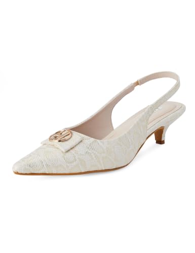 Image of ELLE Women's Pointed Toe Kitten Heel Sling Back Mules
