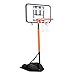 FytStycale Foldable Basketball Hoop Sports Equipment, 7.1-8.9 ft Adjustable Height, Basketball Goal System Portable for Outside Adults, Clear