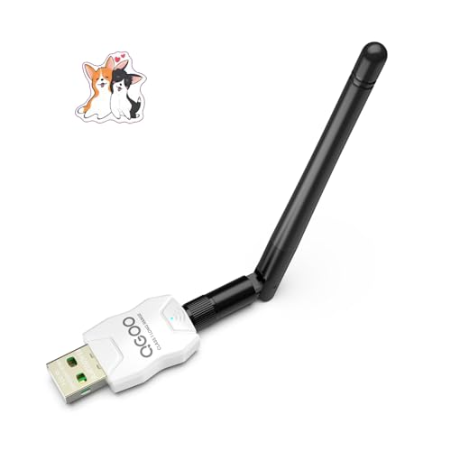 Class 1 Long Range Bluetooth Adapter for PC, QGOO USB Bluetooth Adapter for PC 5.3+EDR, Bluetooth Dongle Bluetooth Receiver Support Windows10/8.1/8/7?white-057?