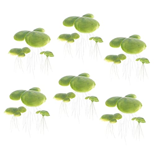 YARNOW 18 Piezas De Lenteja De Agua Artificial Divertido Alfiler Cepillo Cubo Soporte Césped Acuático Decoración Dados Decoración Acuario Plantas Falsas Broche De Rosa