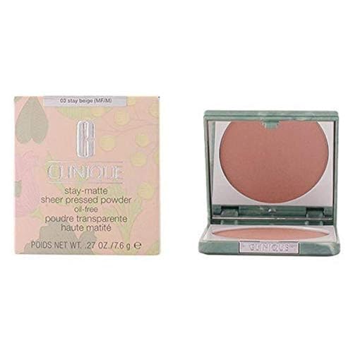 CLINIQUE Matte Sheer Polvos COMPACTOS 03 Stay Beige Oil Free Unisex Adulto, Negro, Único