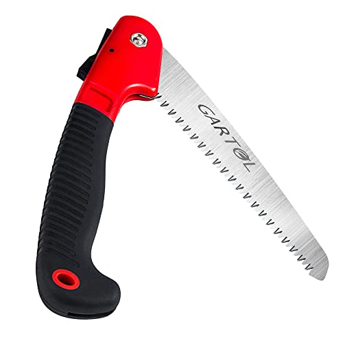 GARTOL Folding Pruning Saw, Folding Hand Saw with Secure Lock and Rugged 7”, for Camping, Tree Pruning, Trimming，Professional Camping Gardening Tools