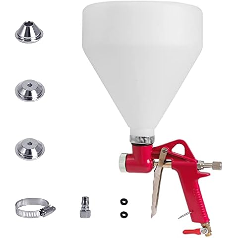ROIIKETU Spray Hopper Gun,Spray Gun Cup with Handle&3 Spray Gun Nozzles(4,6,8mm)- Paint Sprayer for Walls and Ceilings - Spray Gun for Micro Cement Base, Topcoat & Waterproof Coatings Cover