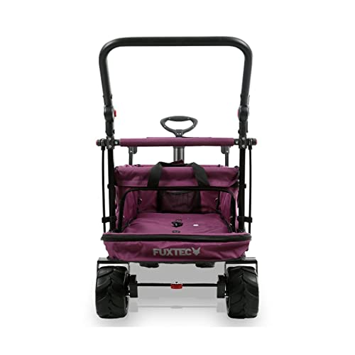 Carrello Da Spiaggia Pieghevole Fuxtec CTB800 - Viola - Pieghevole Con Ruote Larghe, Tetto, Freno Anteriore E Posteriore - Adatto Ai Bambini - L'originale Bollerwagen Fuxtec - 7