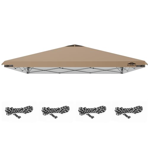 12x12ft Replacement Canopy Top with Air Vent, Waterproof & UV Protection Canopy Tent Top Cover for Straight Leg Canopy Frame - for Outdoor, Patio, Event, Trade Show (Khaki, 12x12ft)