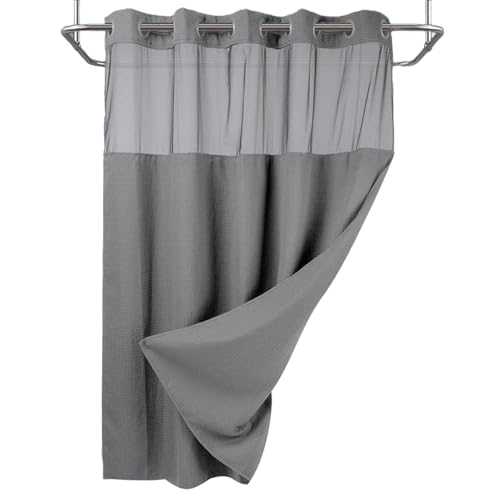 Rideau de douche à œillets haut de gamme avec doublure textile protectrice - 2