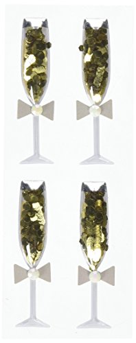 Jolees Jolee's Boutique Dimensional Stickers-Adesivi, Motivo: calici di Champagne, Altri, Multicolore