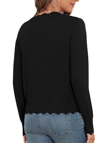 Women's Lightweight Cardigans Casual Long Sleeve V-Neck Button Print Sweaters Open Front Outerwear4