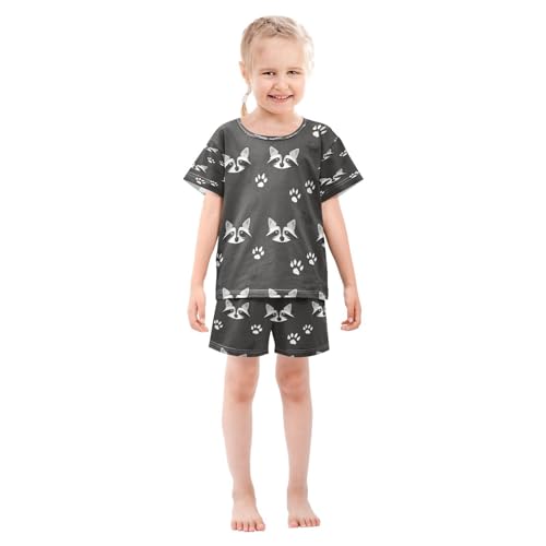 senya Short Sleeve Pajamas Sets Summer Cotton Sleepwear Raccoon Face3