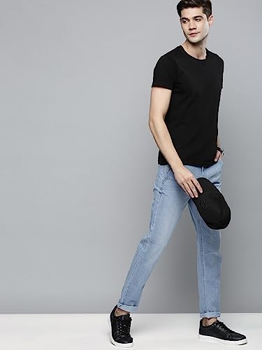 Image of The Indian Garage Co Men Slim Fit Solid Mid-Rise Stretchable Jeans