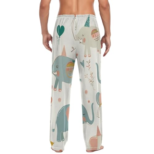 Birthday Elephant Pajama Pants for Men Comfort Sleep Lounge Bottoms Straight-fit with Pockets S-XXL2