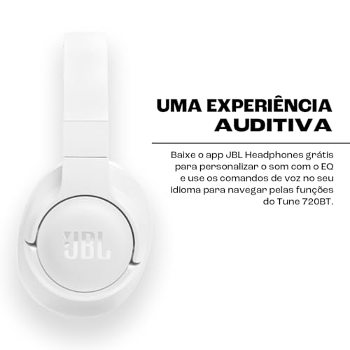 JBL, Fone de Ouvido Over-Ear, Tune 720BT, Bluetooth, Cabo Removível - Branco glide