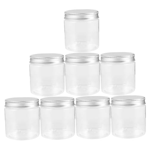 JEWEDECO 8 Tarros De Mermelada Transparentes De Plástico Con Tapa, Tarros De Miel, Tarros Pequeños Para Azúcar, Tarros Pequeños Para Miel, Tarros De Mermelada De Cocina, Tarros De