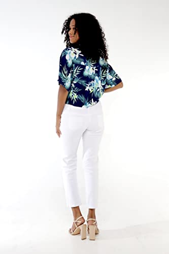 Image of Family Matching Hawaiian Clothes, Orchid Breeze Navy | Lightweight 100% rayon • Family matching outfits • Beach vacations • Luaus • Cruises • Family photos