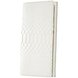 [ベルクート] ホワイト ダイヤモンドパイソン 二つ折り財布 メンズ レディース 2つ折り 長財布 財布 蛇革 蛇皮 スネーク パイソン 小銭入れあり ショート ウォレット ファスナーなし 白蛇 1枚革 本革 本皮 レザー 男性 薄型 極薄 コンパクト うすい さいふ サイフ 小さい 小さめ 大容量 白色 1181446-F-133