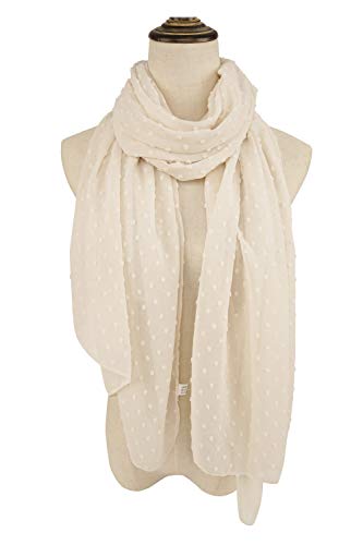 YOUR SMILE Ladies/Women's Lightweight Solid Color Pearl Chiffon Long Shawl Scarf For Spring Summer Fall2