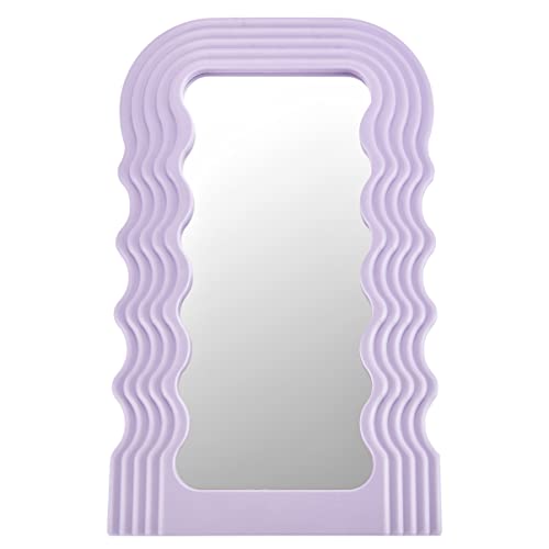 Sabreon Multicolor Irregular Wave Makeup Mirror - Beautiful And Practical Decorative Wall Mirror,Portable And Easy To Install Wall-Mounted Mirrors Suitable For Desktop,Bathroom And Wall（Purple） #TOP30