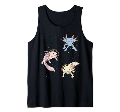 Astronaut Axolotl Fish Flying Space White-Axolotl Lizard Camiseta sin Mangas
